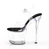 Pleaser - RADIANT708 Sandale à bride à la cheville, Pole dance chaussures - Chaussures de pole dance - Transparent Product image